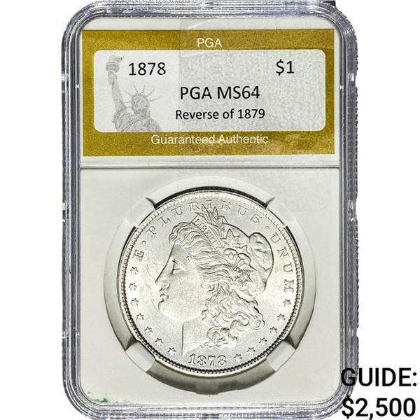 1878 REV. 79 Morgan Silver Dollar PGA MS64