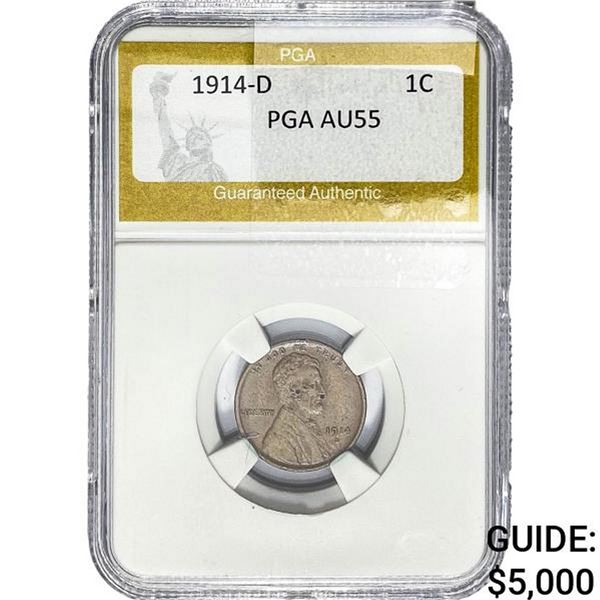 1914-D Wheat Cent PGA AU55