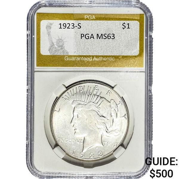 1923-S Silver Peace Dollar PGA MS63