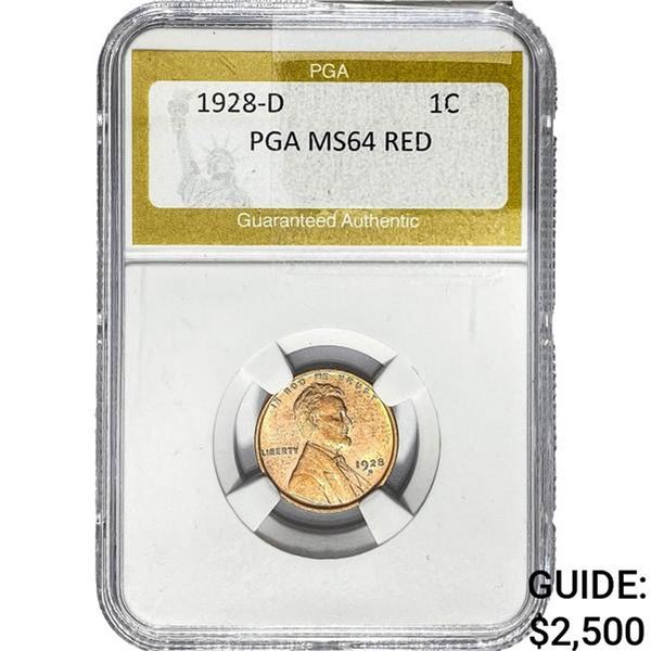 1928-D Wheat Cent PGA MS64 Red