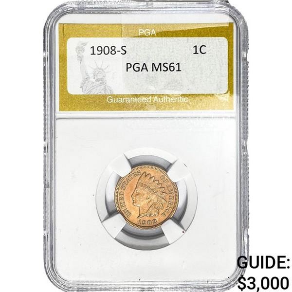 1908-S Indian Head Cent PGA MS61