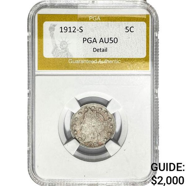 1912-S Liberty Victory Nickel PGA AU50 Detail