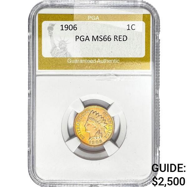 1906 Indian Head Cent PGA MS66 Red