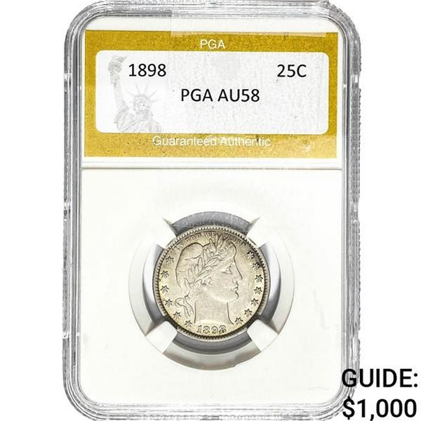 1898 Barber Quarter PGA AU58