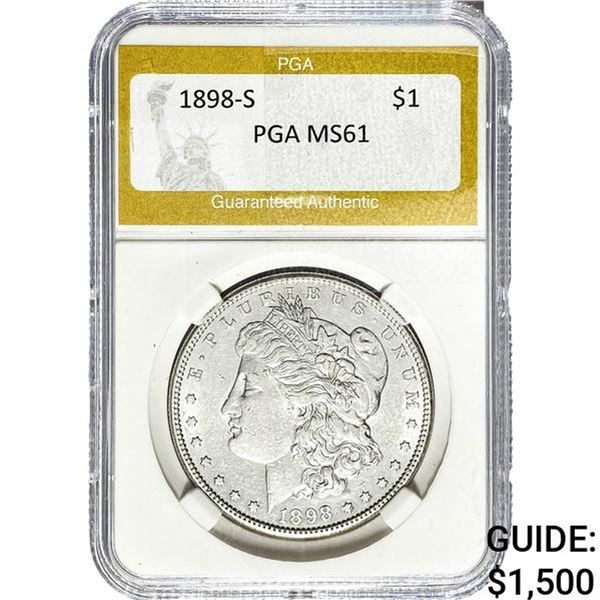 1898-S Morgan Silver Dollar PGA MS61