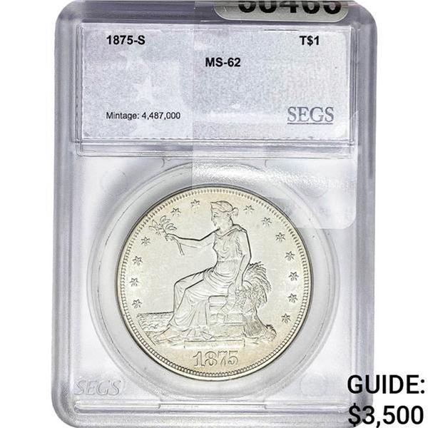 1875-S Silver Trade Dollar SEGS MS62