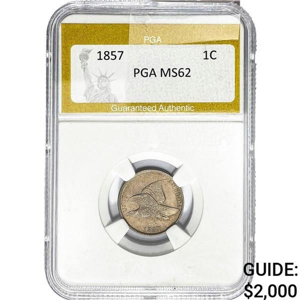 1857 Flying Eagle Cent PGA MS62