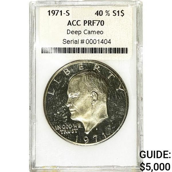 1971-S Silver IKE Dollar ACC PR70 Deep Cameo