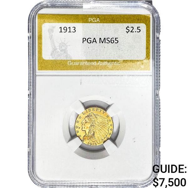 1913 $2.50 Gold Quarter Eagle PGA MS65