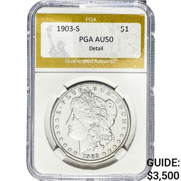 1903-S Morgan Silver Dollar PGA AU50 Detail