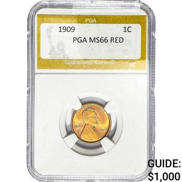 1909 Wheat Cent PGA MS66 Red