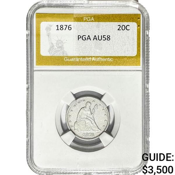 1876 Twenty Cent Piece PGA AU58