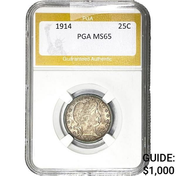 1914 Barber Quarter PGA MS65