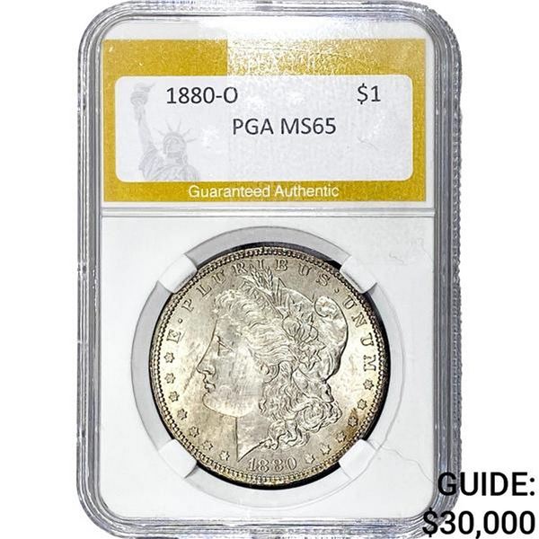1880-O Morgan Silver Dollar PGA MS65