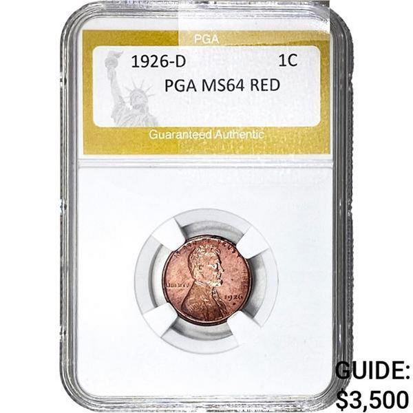 1926-D Wheat Cent PGA MS64 Red