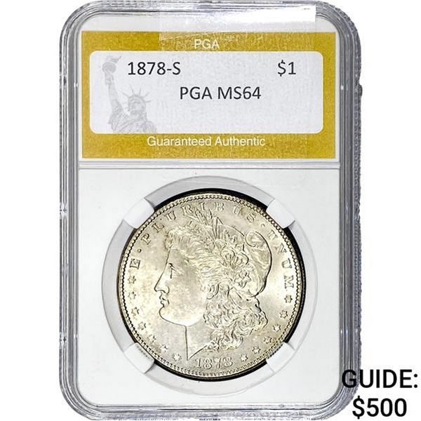 1878-S Morgan Silver Dollar PGA MS64
