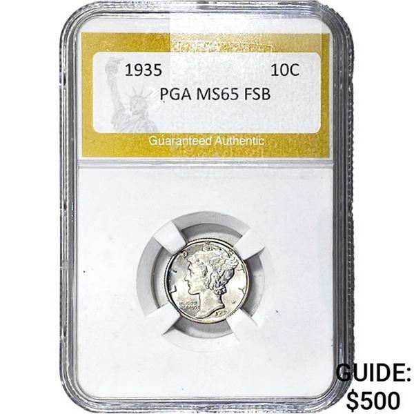 1935 Mercury Silver Dime PGA MS65 FSB