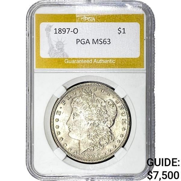 1897-O Morgan Silver Dollar PGA MS63