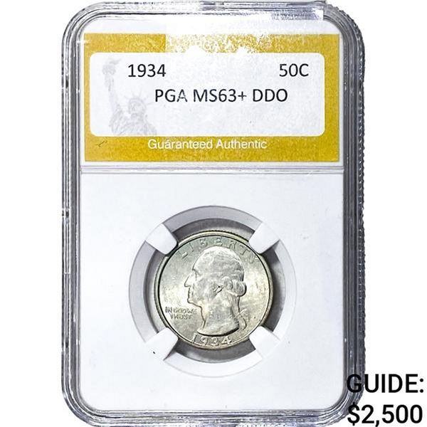 1934 Washington Silver Quarter PGA MS63+ DDO