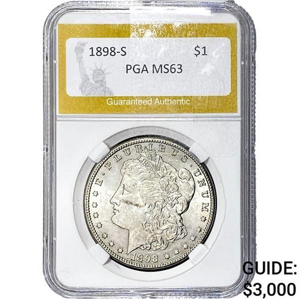 1898-S Morgan Silver Dollar PGA MS63