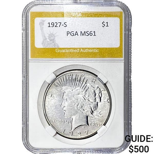 1927-S Silver Peace Dollar PGA MS61