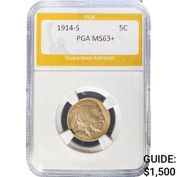 1914-S Buffalo Nickel PGA MS63+