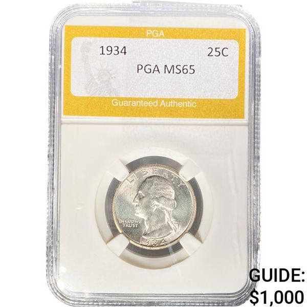1934 Washington Silver Quarter PGA MS65