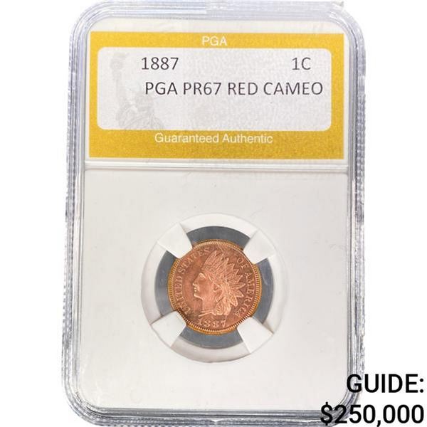 1887 Indian Head Cent PGA PR67 Red Cameo