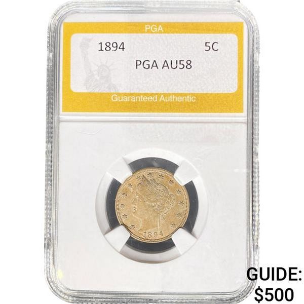 1894 Liberty Victory Nickel PGA AU58