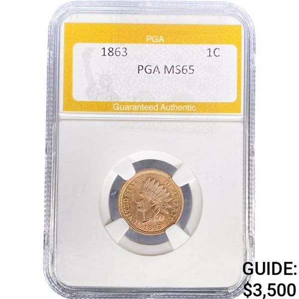 1863 Indian Head Cent PGA MS65