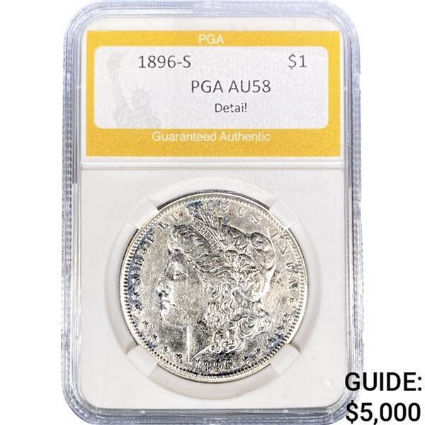 1896-S Morgan Silver Dollar PGA AU58 Detail