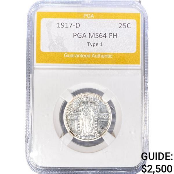 1917-D Standing Liberty Quarter PGA MS64 FH TY1