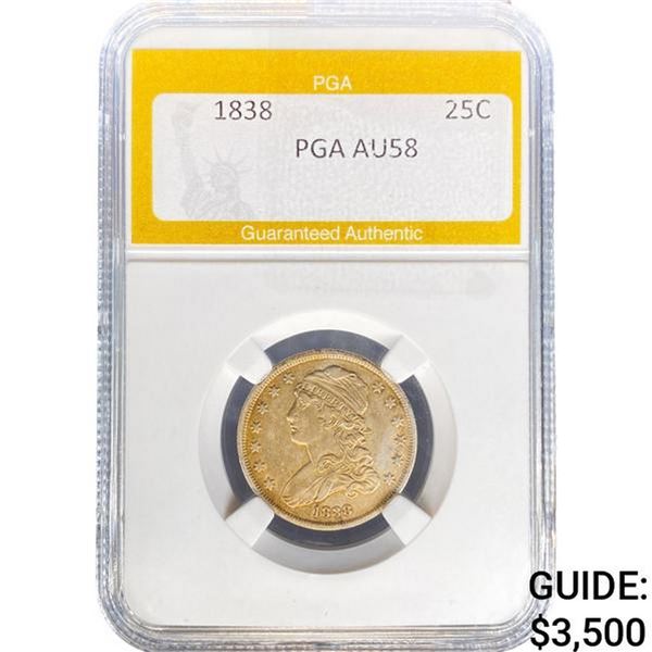 1838 Capped Bust Quarter PGA AU58