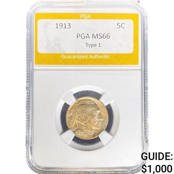 1913 Buffalo Nickel PGA MS66 TY 1