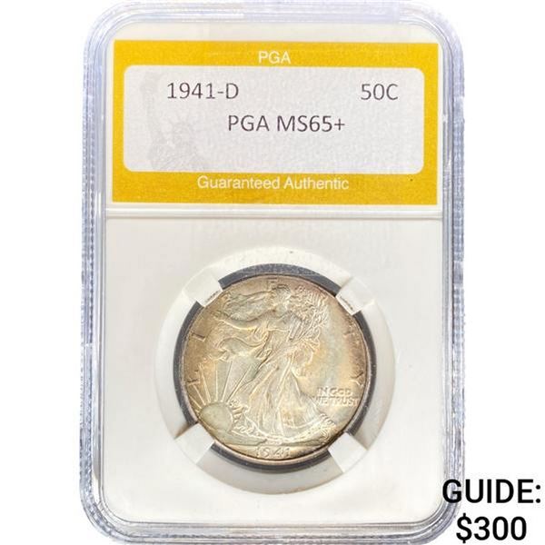 1941-D Walking Liberty Half Dollar PGA MS65+