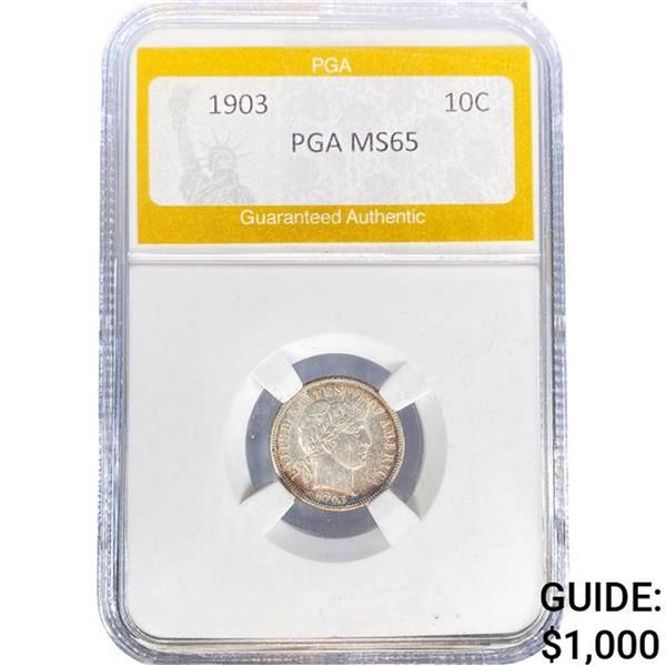 1903 Barber Dime PGA MS65