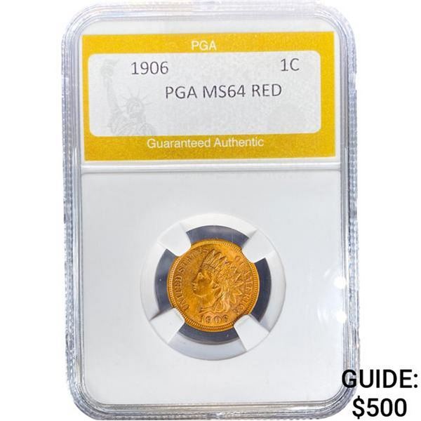 1906 Indian Head Cent PGA MS64 Red