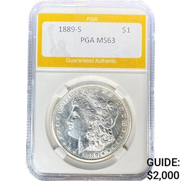 1889-S Morgan Silver Dollar PGA MS63