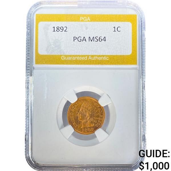1892 Indian Head Cent PGA MS64