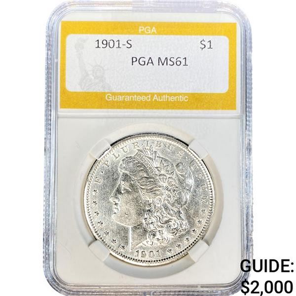1901-S Morgan Silver Dollar PGA MS61