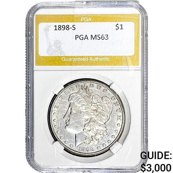 1898-S Morgan Silver Dollar PGA MS63
