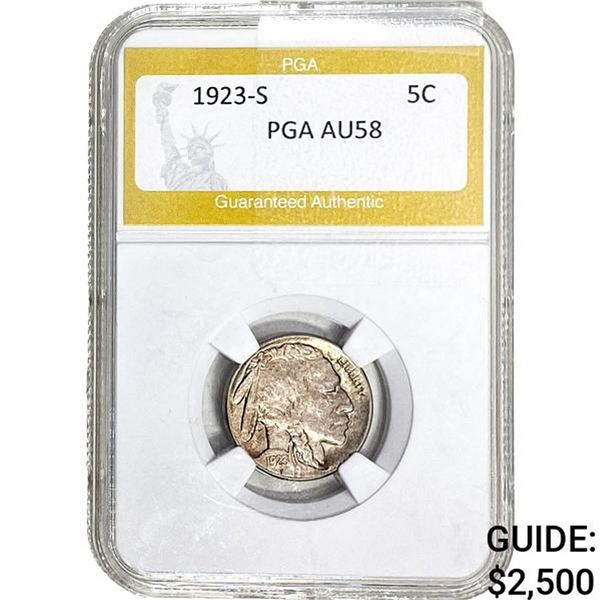 1923-S Buffalo Nickel PGA AU58