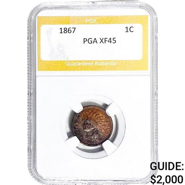 1867 Indian Head Cent PGA XF45