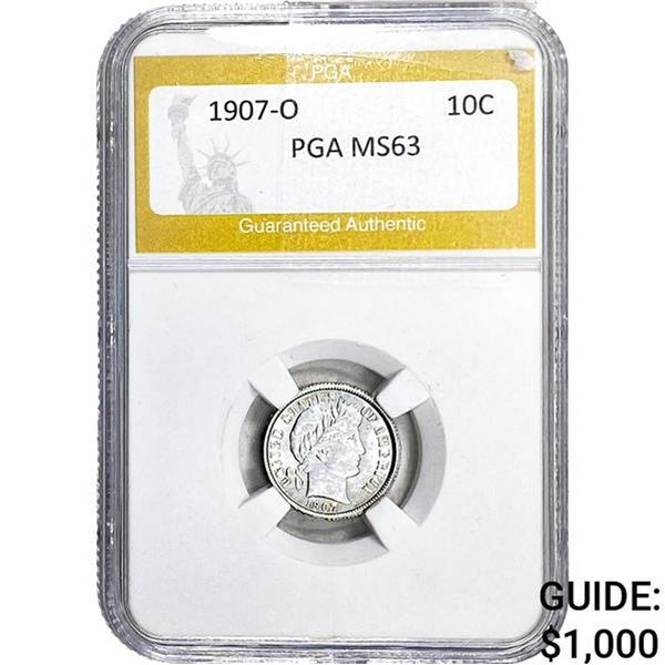 1907-O Barber Dime PGA MS63