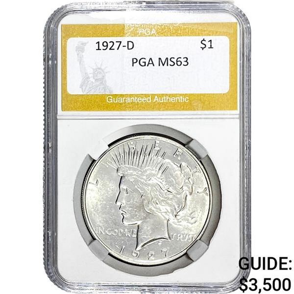 1927-D Silver Peace Dollar PGA MS63