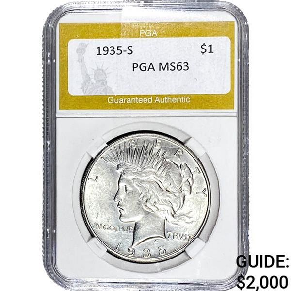 1935-S Silver Peace Dollar PGA MS63