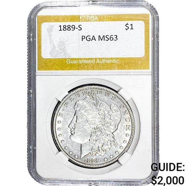 1889-S Morgan Silver Dollar PGA MS63
