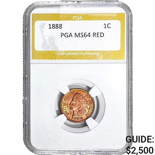 1888 Indian Head Cent PGA MS64 Red
