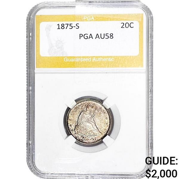 1875 Twenty Cent Piece PGA AU58