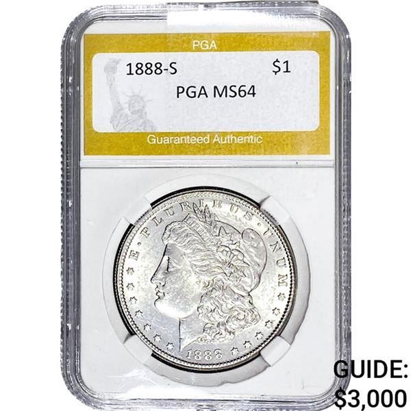 1888-S Morgan Silver Dollar PGA MS64